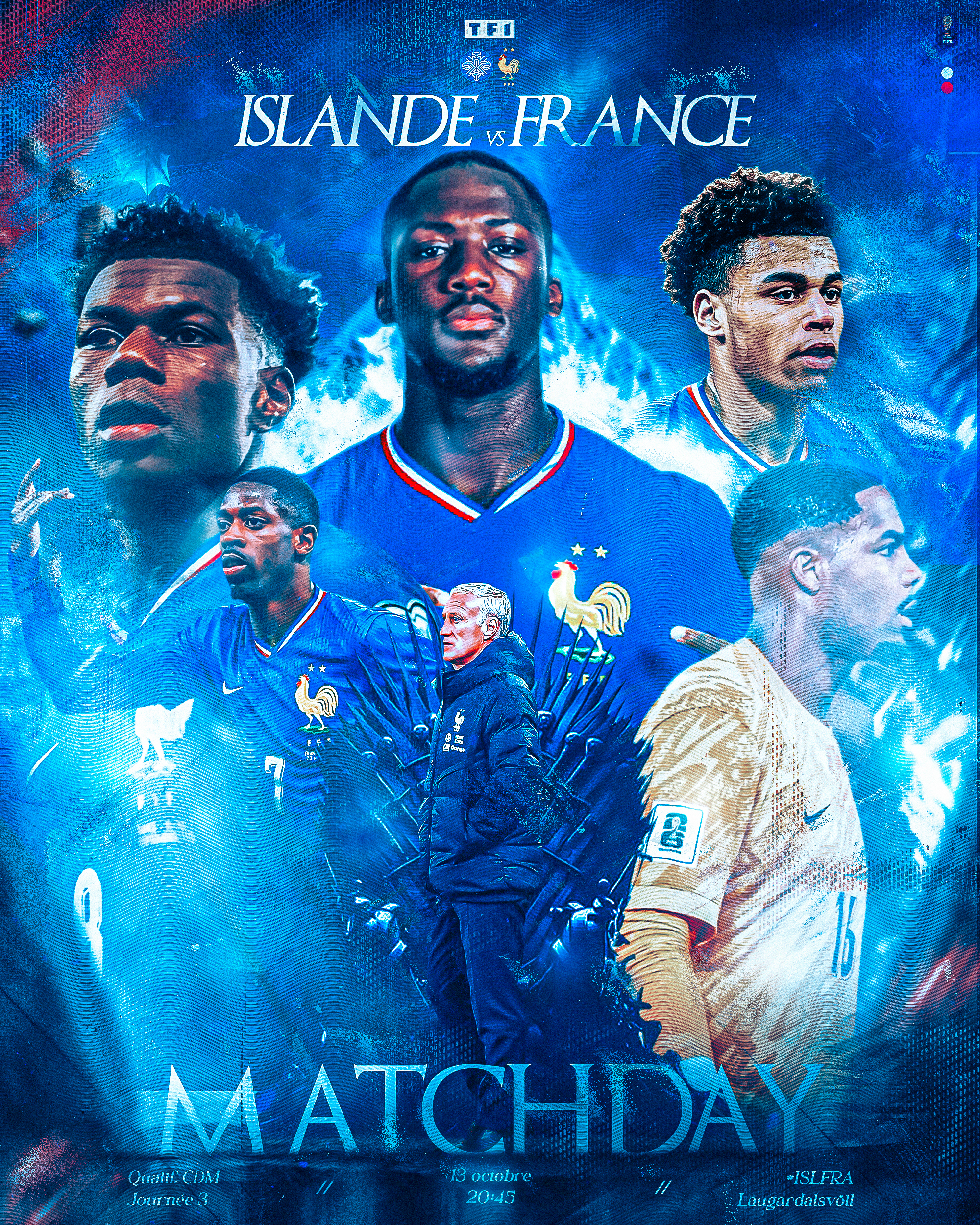 Création visuelle Islande vs France - communication sportive